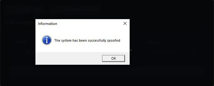 Успешный спуфинг